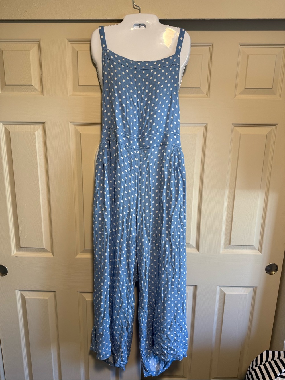 Blue Polka Dot One-Piece Jumpsuit